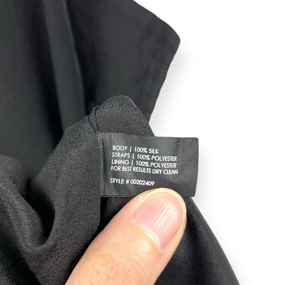 Club Monaco Rosan 100% Silk Black Side Banded Sleeveless Trapeze Dress Size 8 - Picture 6 of 8